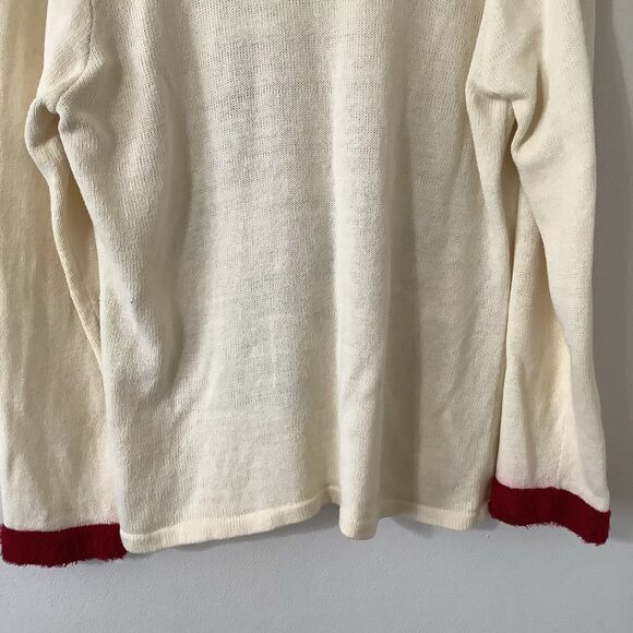 Vintage Y2K Cream Cardinal Cottagecore Cozycore Granny Knitted Cardigan XL - Picture 9 of 11